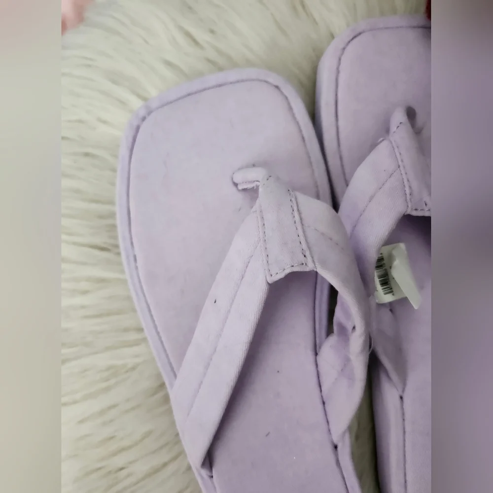 Aerie Pastel Purple Thong Platform Sandals Comfy 8
